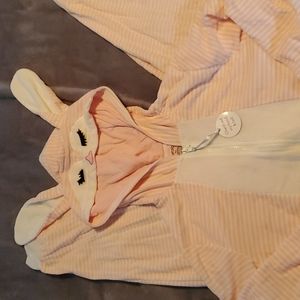 Xhilaration size M/L pink/white bunny suit/pajamas